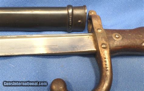 1876 Dated French Gras Military Bayonet And Scabbard St Etienne Arsenal