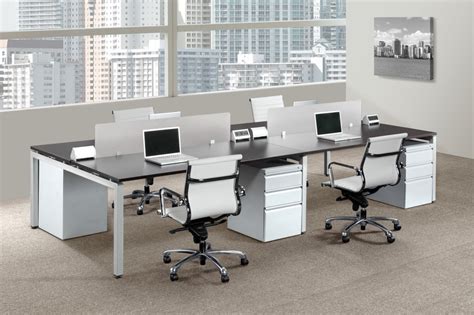 Espresso 4 Person Workstation Desk Elements By Harmony Collection