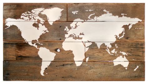 Large Barn Wood World Map Rustic Wall Decor By Grindstone Design
