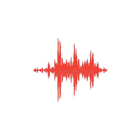 Audio Signal Red Icon On White Background Red Flat Style Vector