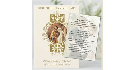 Catholic Wedding Anniversary Prayer Wphoto Thank You Card Zazzle