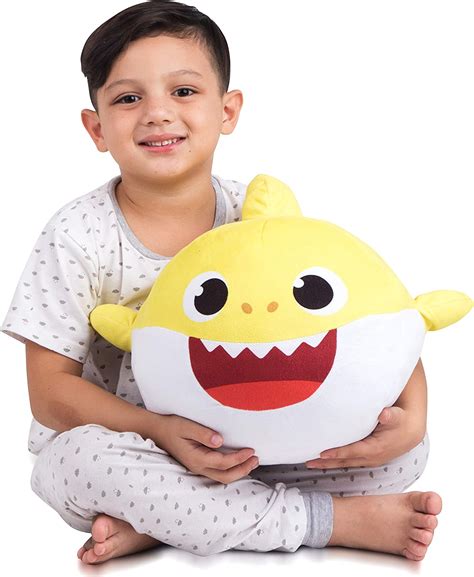 Buy Baby Shark Yellow Kids Bedding Super Soft Plush Cuddle Pillow Buddy