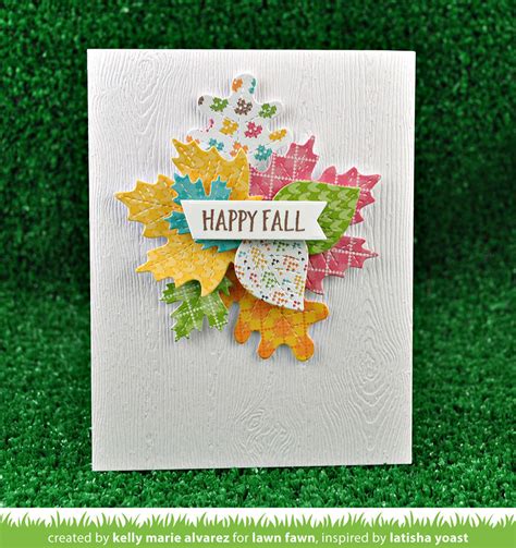 Lawn Fawn Stitched Leaves Die Cutting Template