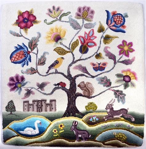 Pr1744 Tree Of Life Crewel Crewel Embroidery Patterns Rug Hooking