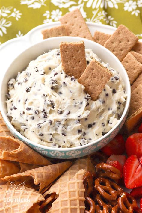 Chocolate Chips Mixed With Cream Cheese Sugar And Vanilla Create A Dip