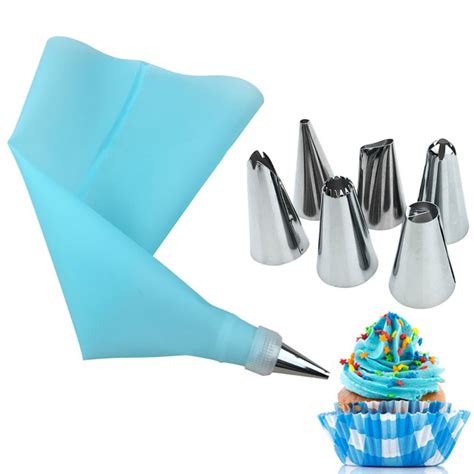 Buy 8 In 1set Cake Tools Silicone Icing Piping Cream Pastry Bag 6pcs