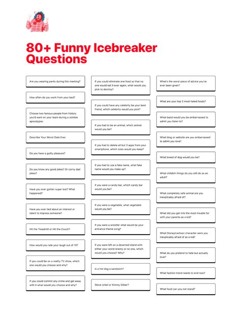70 Funny Icebreaker Questions Free Pdf In 2020 Funny Icebreaker Questions