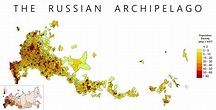 Municipal divisions in Russia with population density of > 2 p./sq.km ...