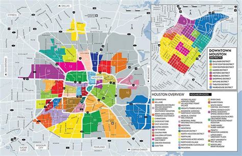 Map Of Houston Neighborhood Surrounding Area And Suburbs Of Houston