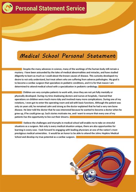 Professional Sample Medical School Personal Statement