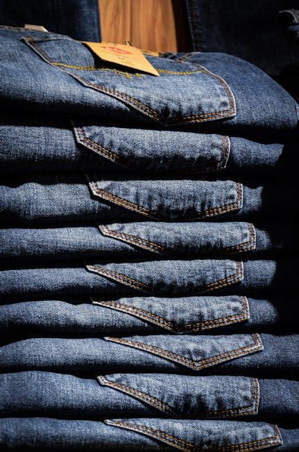 Stacked Blue Jeans · Free Stock Photo