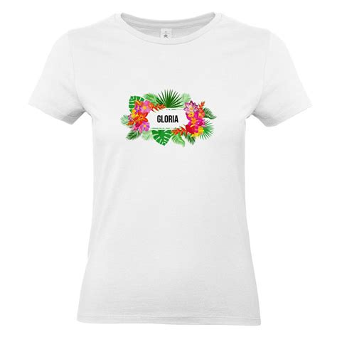 Camiseta Mujer Personalizada Con Flores Exoticas
