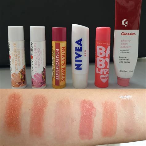 Tinted Lip Balms Human Nature Burts Bees Nivea Maybelline And