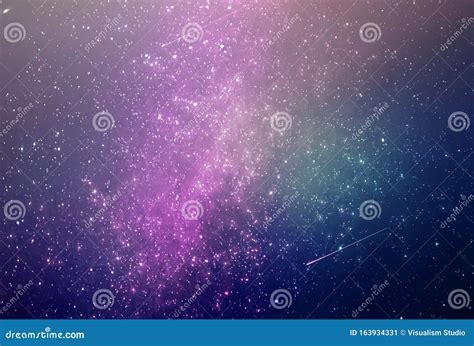 Background Of Abstract Galaxies With Stars And Planets In Dark Blue