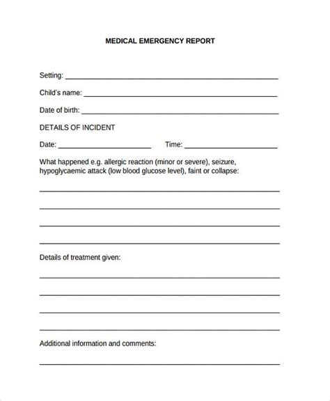 Medical Incident Report Template