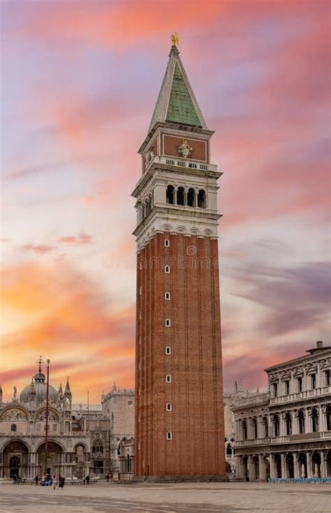 Campanile Bell Tower On St Mark S Square In Center Of Venice At