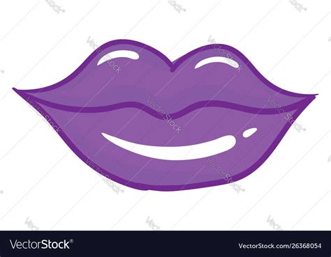Purple Lips On White Background Royalty Free Vector Image