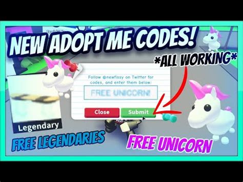And have their own category in the inventory. *NEW* ADOPT ME CODES! *ALL WORKING* FREE UNICORN | NOVEMBER 2019 Roblox - YouTube