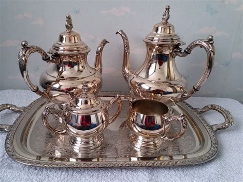 Tea Coffee Set With Serving Tray Silver Plated Oneida Usa Catawiki