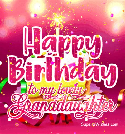 Birthday Cake Slice Sparkler Candle Gif Happy Birthday Granddaughter Superbwishes