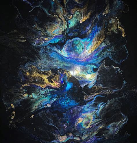 Somewhere In Space Fluid Acrylic Art On Canvas Abstract Etsy Galaxy