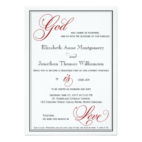 Choose what kind of christian wedding invitations you want based on type, orientation, size and shape. Red God is Love Christian Wedding Invitations | Zazzle.com ...