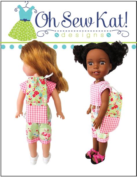 new pdf sewing pattern for 14 5 inch dolls picnic play by oh sew kat clothes sewing patterns