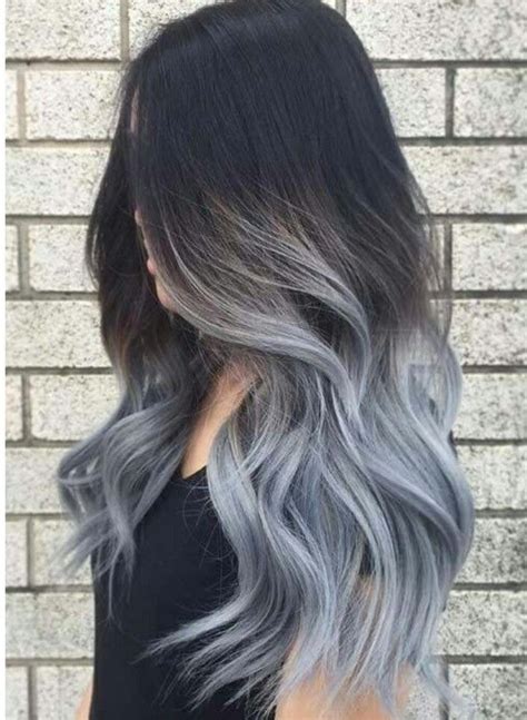 Grey Hair Color Silver Ombre Hair Color Gray Color Black And Silver