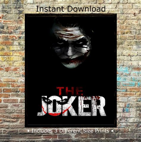 Joker Digital Movie Poster Print Digital Download Printable Etsy