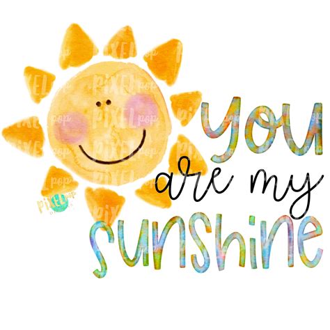 You Are My Sunshine Watercolor Sun Sublimation Design Png Etsy