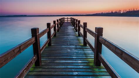 Wooden Pier Over Lake
