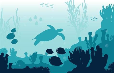 Fondo Marino Con Mamíferos Mundo Submarino Animales Del Mar Fondo En