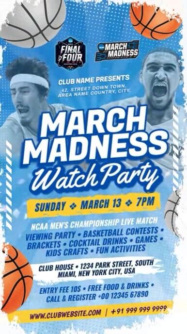 March Madness Watch Party Story Template Postermywall