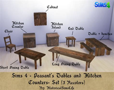History Lovers Simblr Sims 4 Medieval Peasants Table And Kitchen