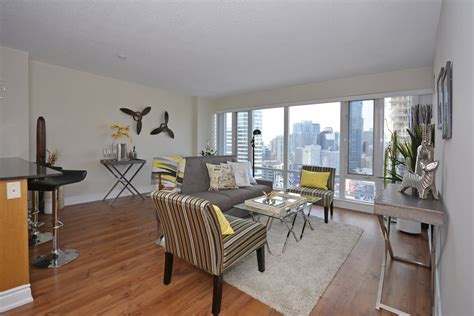 Living Room In Downtown Toronto Condo Staged To Sell For A High Roi