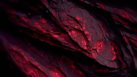 Red Wallpaper Procedural Minerals Dark Abstract Cgi