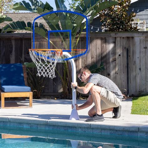Gosports Deck Mounted Splash Hoop Elite Inground Pool Basketball Game