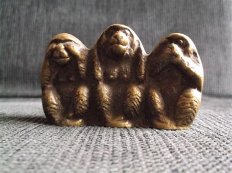 Three Wise Monkeys Brass Figurine Etsy