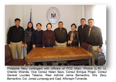 Phl Consulate General In Milan Welcomes Philippine Navy Contingent