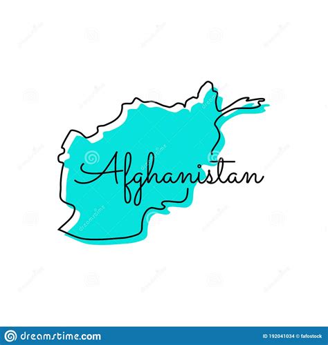 Afghanistan Map Vector Solid Contour And State Regions On Transparent