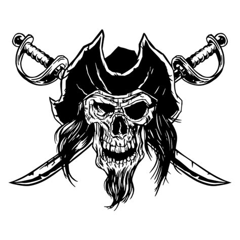 Drawn Pirate Skull Transparent Png And Svg Vector File