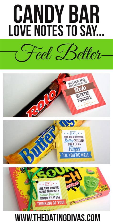 Candy Bar Love Notes To Say Feel Better Simple Ts Easy Ts