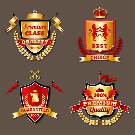 Heraldic Premium Realistic Emblems Set 467862 Vector Art At Vecteezy