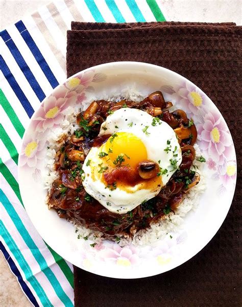 Loco Moco With Caramelized Onions And Mushrooms Cherry On My Sundae