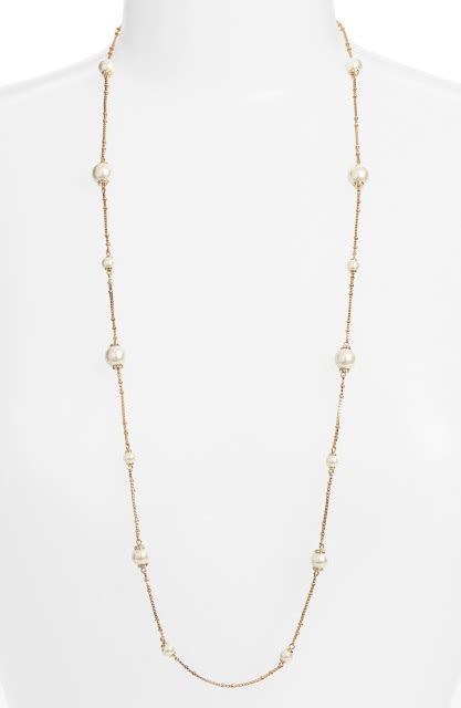 Kate Spade New York Pearls Of Wisdom Long Station Necklace 12k Gold