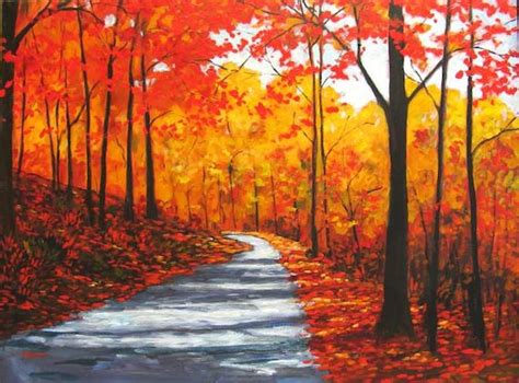 Items Similar To Autumn Country Road Abstract Huge Contemporary