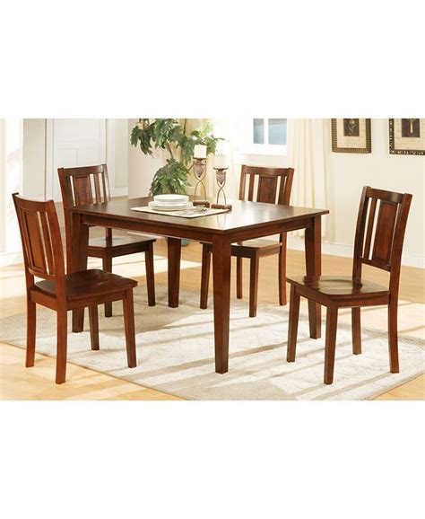 Benzara Decorous Rubber Wood 5 Pieces Dining Set Macys