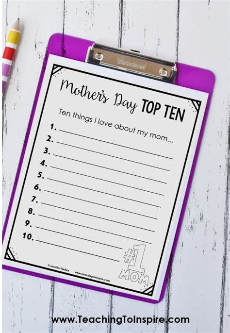 Mothers Day T Ideas And Activities For Upper Elementary Teaching