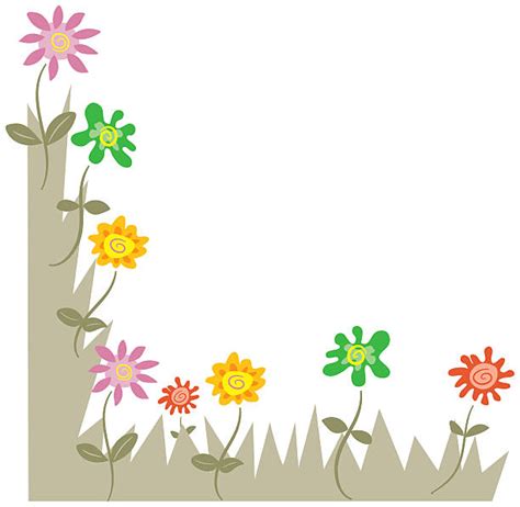 Clip Art Of A Flower Page Border Illustrations Royalty