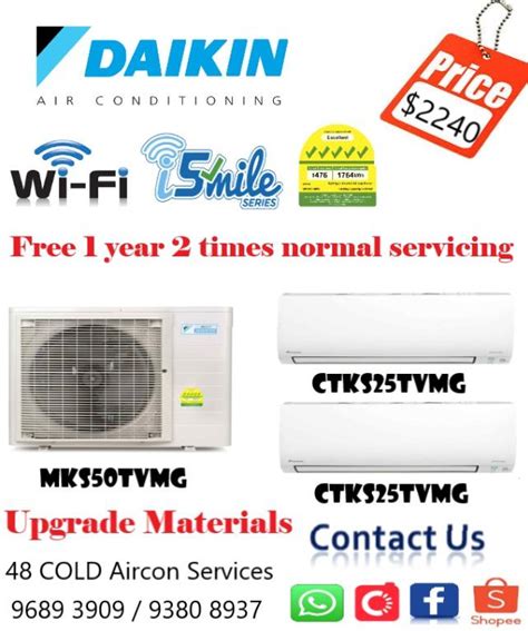 Daikin Ismile Inverter System 2 9x2 Upgrade Materials Packages TV